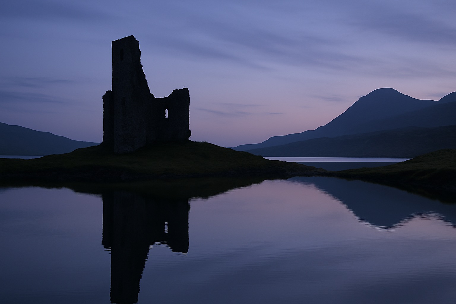 Ardvreck Castle ruin on the shore of Loch Assynt
